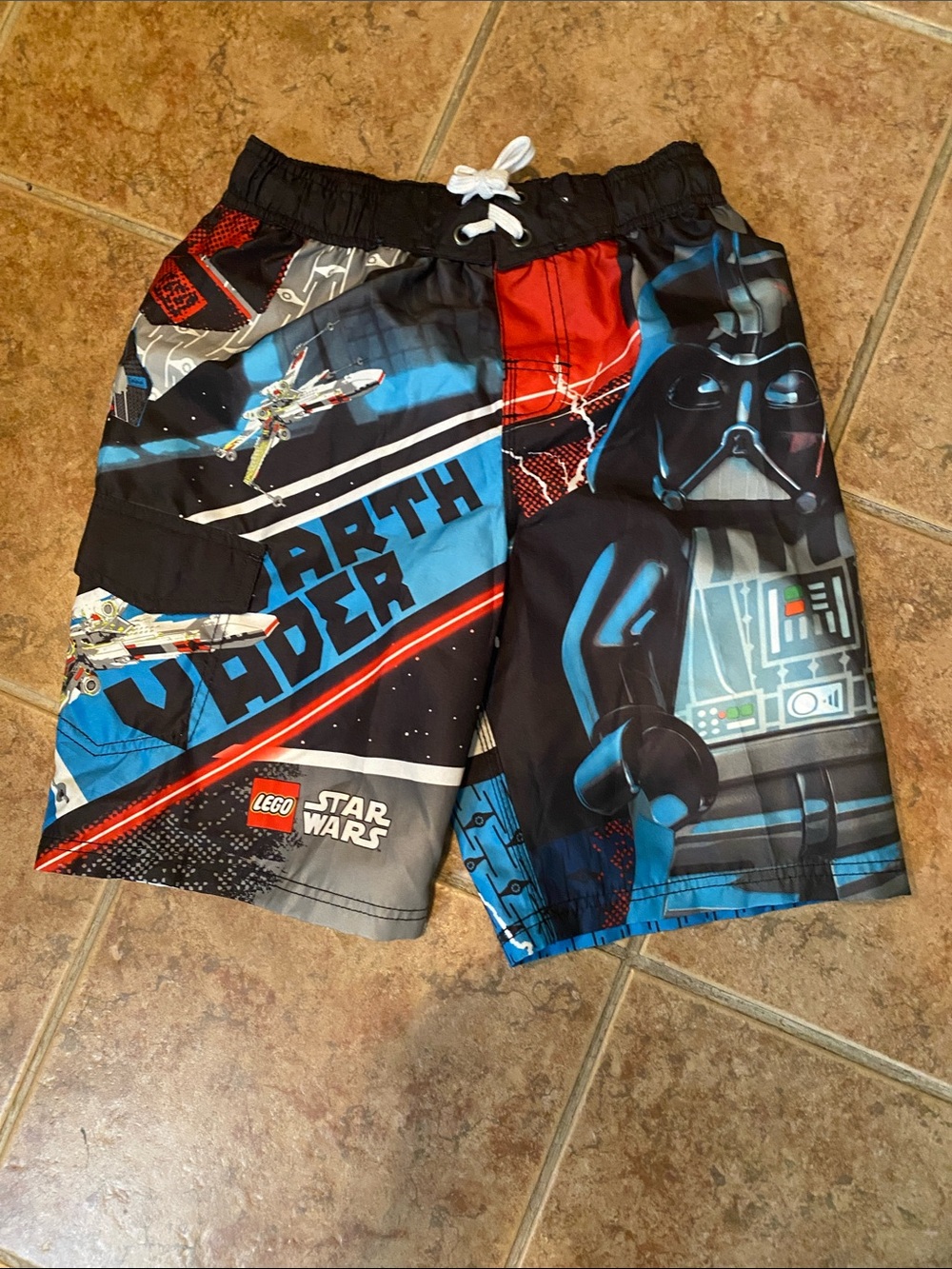 Lego Star Wars Darth Vader Black, Blue & Red Boys' Swim Shorts